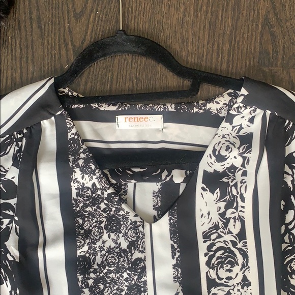 Black&white printed business casual dress. - Picture 3 of 3